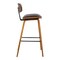 Armen Living Fox 28.5" Bar Height Brown Faux Leather and Walnut Wood Mid-Century Modern Bar Stool LCFOBAWABR30 - alternate 5